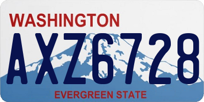 WA license plate AXZ6728