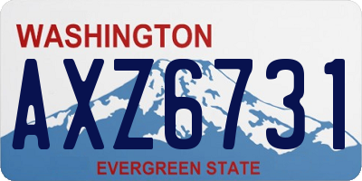 WA license plate AXZ6731