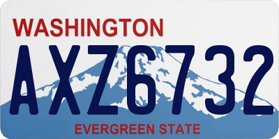 WA license plate AXZ6732