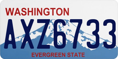 WA license plate AXZ6733
