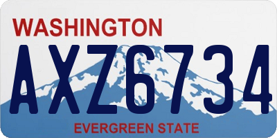 WA license plate AXZ6734