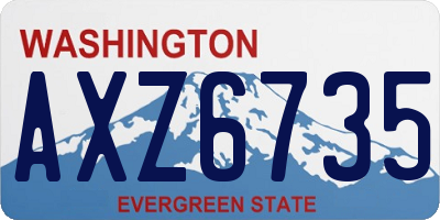 WA license plate AXZ6735