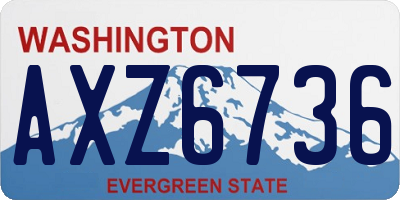 WA license plate AXZ6736