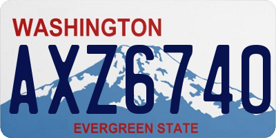 WA license plate AXZ6740