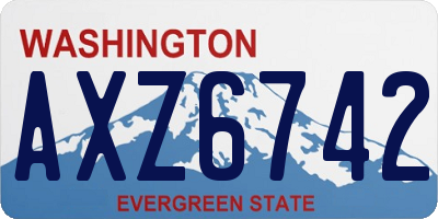 WA license plate AXZ6742