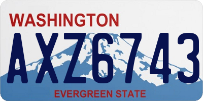 WA license plate AXZ6743