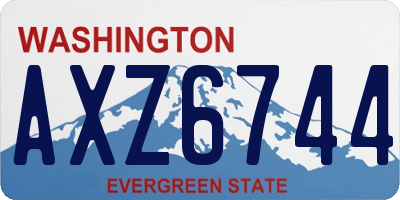 WA license plate AXZ6744