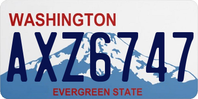 WA license plate AXZ6747