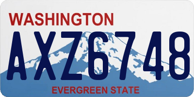 WA license plate AXZ6748