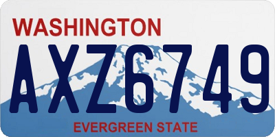 WA license plate AXZ6749