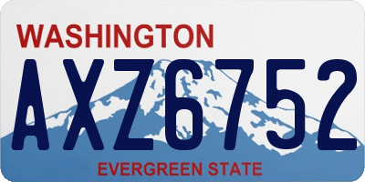 WA license plate AXZ6752