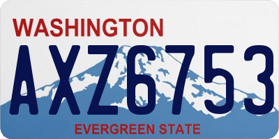 WA license plate AXZ6753