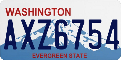 WA license plate AXZ6754