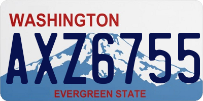 WA license plate AXZ6755
