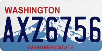 WA license plate AXZ6756