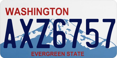 WA license plate AXZ6757