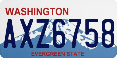 WA license plate AXZ6758