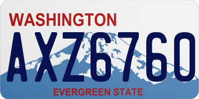 WA license plate AXZ6760