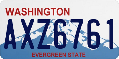 WA license plate AXZ6761