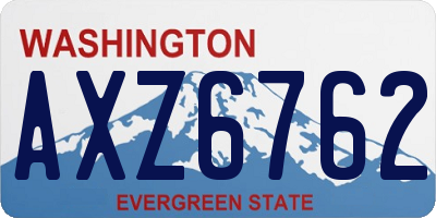 WA license plate AXZ6762