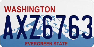 WA license plate AXZ6763