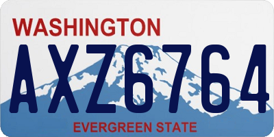WA license plate AXZ6764
