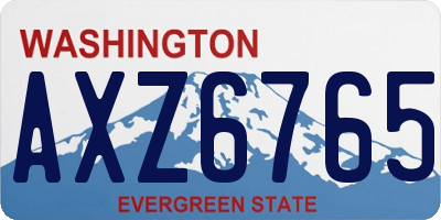 WA license plate AXZ6765