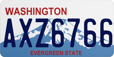 WA license plate AXZ6766