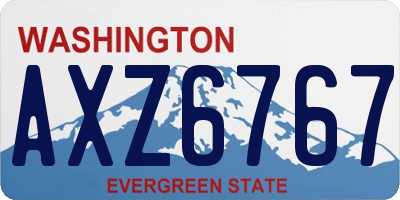 WA license plate AXZ6767