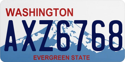 WA license plate AXZ6768