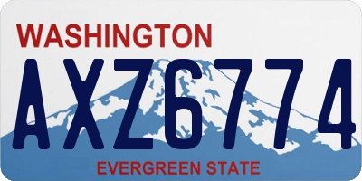 WA license plate AXZ6774