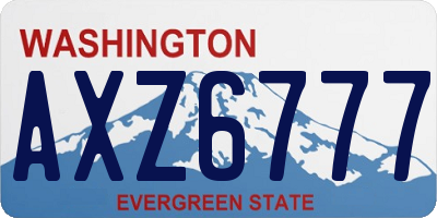 WA license plate AXZ6777