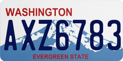WA license plate AXZ6783