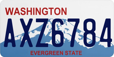 WA license plate AXZ6784