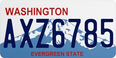 WA license plate AXZ6785