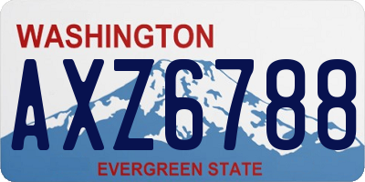 WA license plate AXZ6788