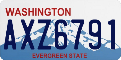 WA license plate AXZ6791
