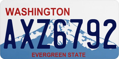 WA license plate AXZ6792