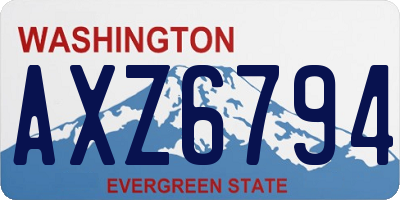 WA license plate AXZ6794