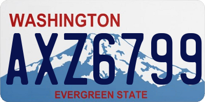 WA license plate AXZ6799