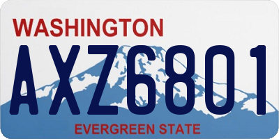 WA license plate AXZ6801