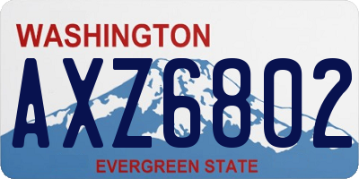 WA license plate AXZ6802