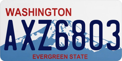 WA license plate AXZ6803