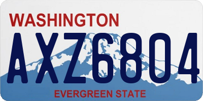 WA license plate AXZ6804