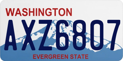 WA license plate AXZ6807