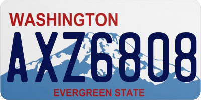 WA license plate AXZ6808