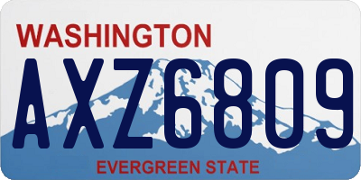 WA license plate AXZ6809