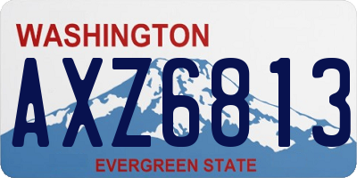 WA license plate AXZ6813
