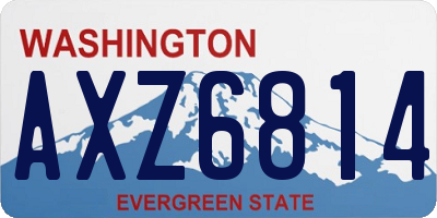 WA license plate AXZ6814