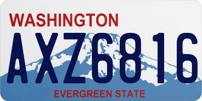 WA license plate AXZ6816